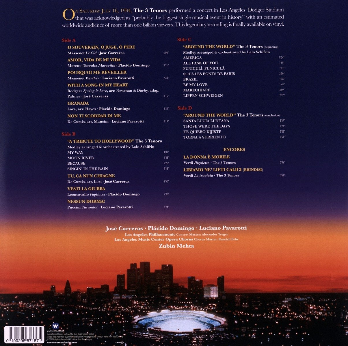 3 Tenors - The 3 Tenors In Concert 1994 - Vinyl |