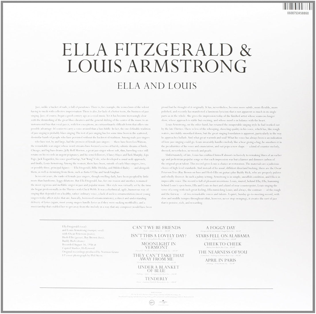 Ella Fitzgerald & Louis Armstrong - Ella And Louis - Vinyl |