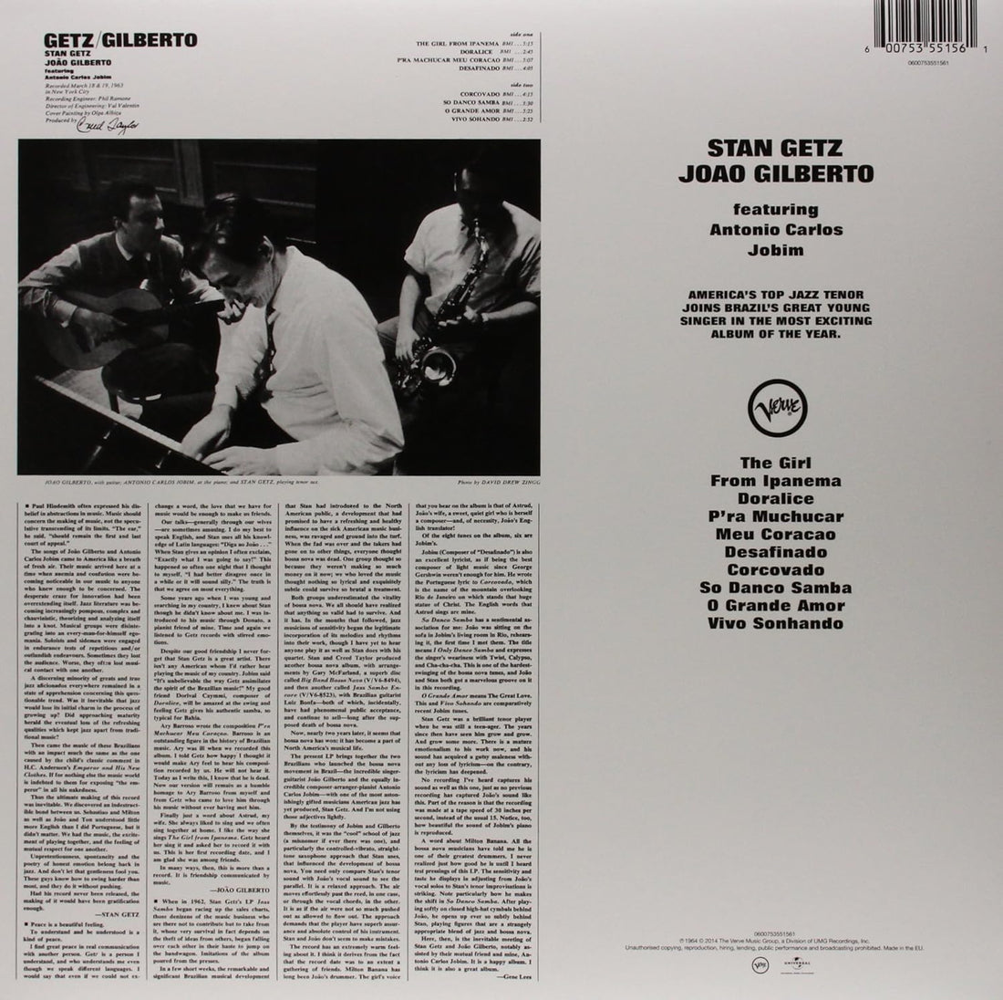 Stan Getz - Getz/Gilberto - Vinyl |