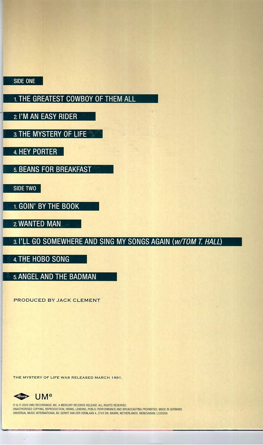 Johnny Cash - The Mystery Of Life - Vinyl |