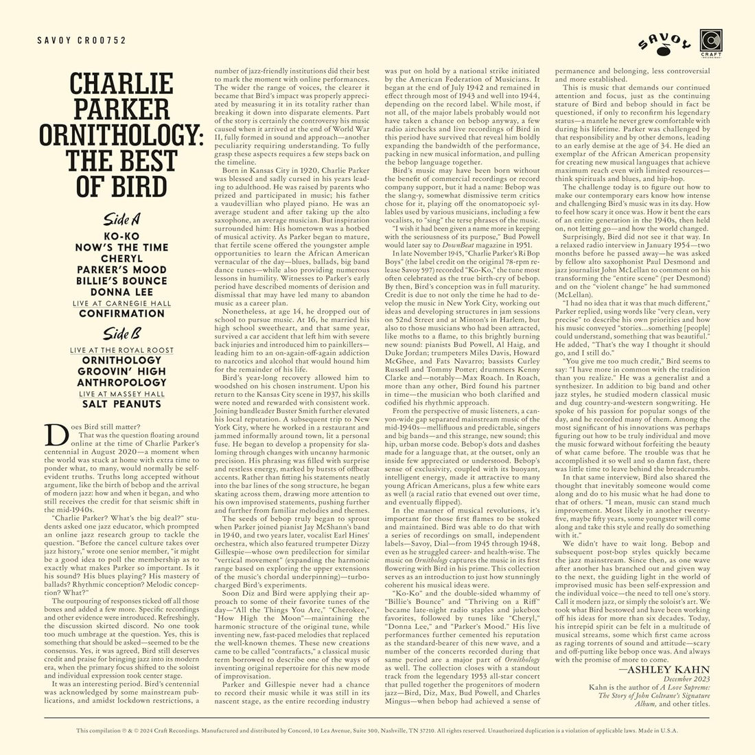 Charlie Parker - Ornithology: The Best Of Bird - Vinyl |