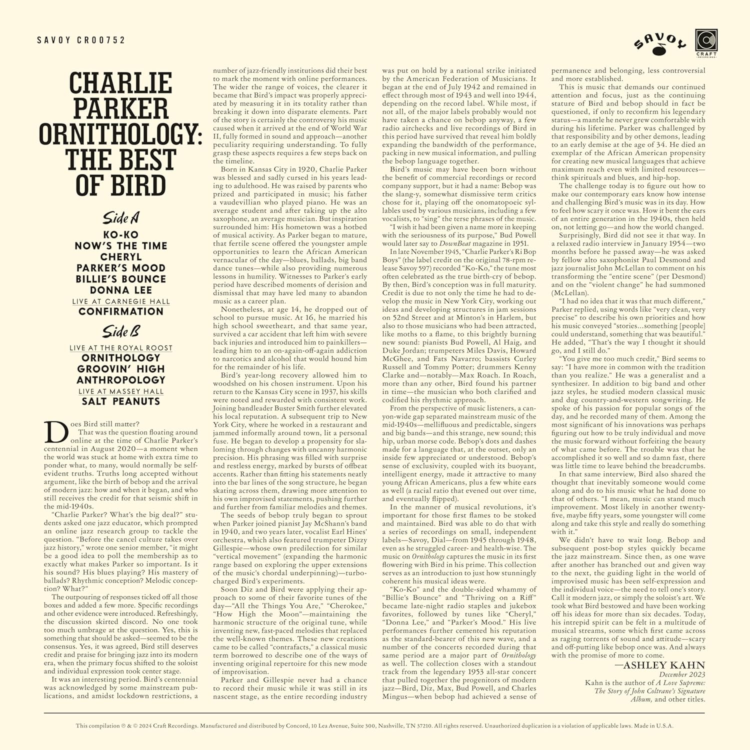 Charlie Parker - Ornithology: The Best Of Bird - Vinyl |