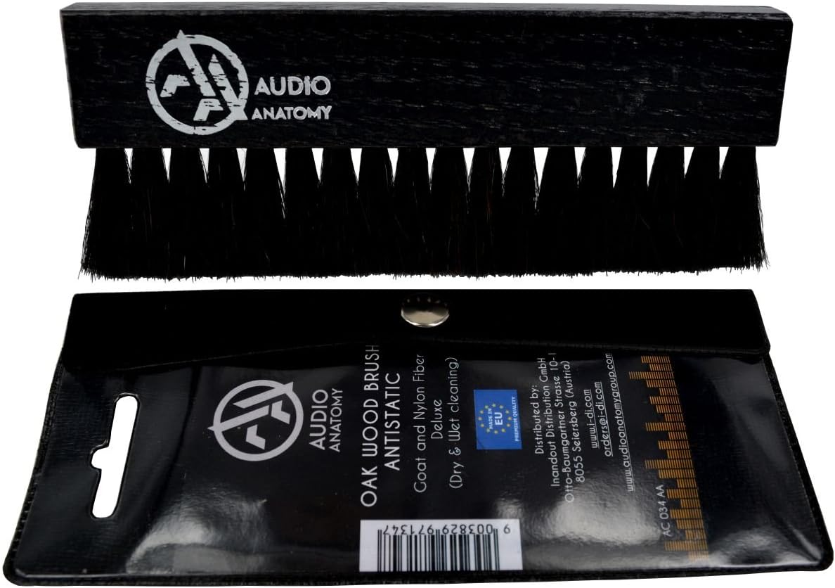 Oak Wood Brush For Vinyl Cleaning With Antistatic Goat And Nylon Fiber |