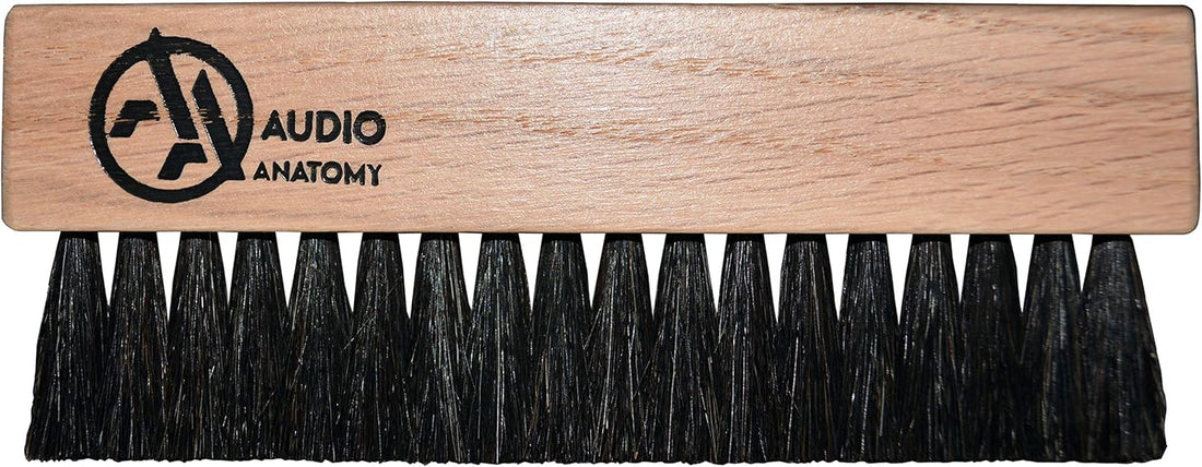 Oak Wood Brush Natural For Vinyl Cleaning With Antistatic Goat & Nylon Fiber-DLX |