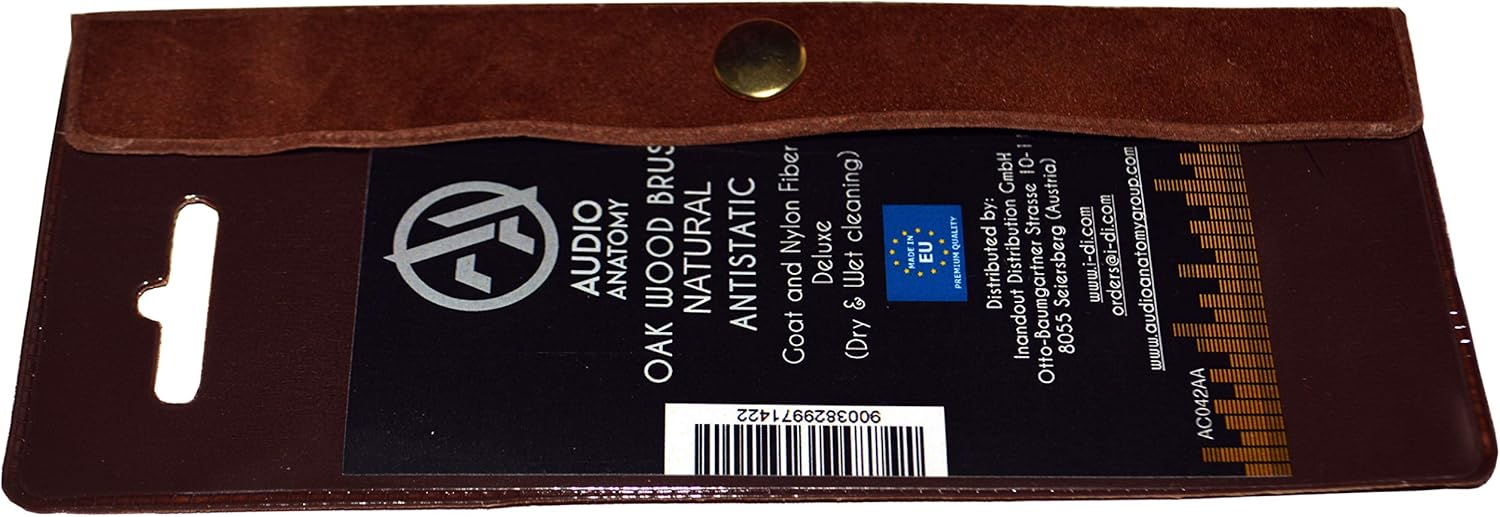 Oak Wood Brush Natural For Vinyl Cleaning With Antistatic Goat & Nylon Fiber-DLX |